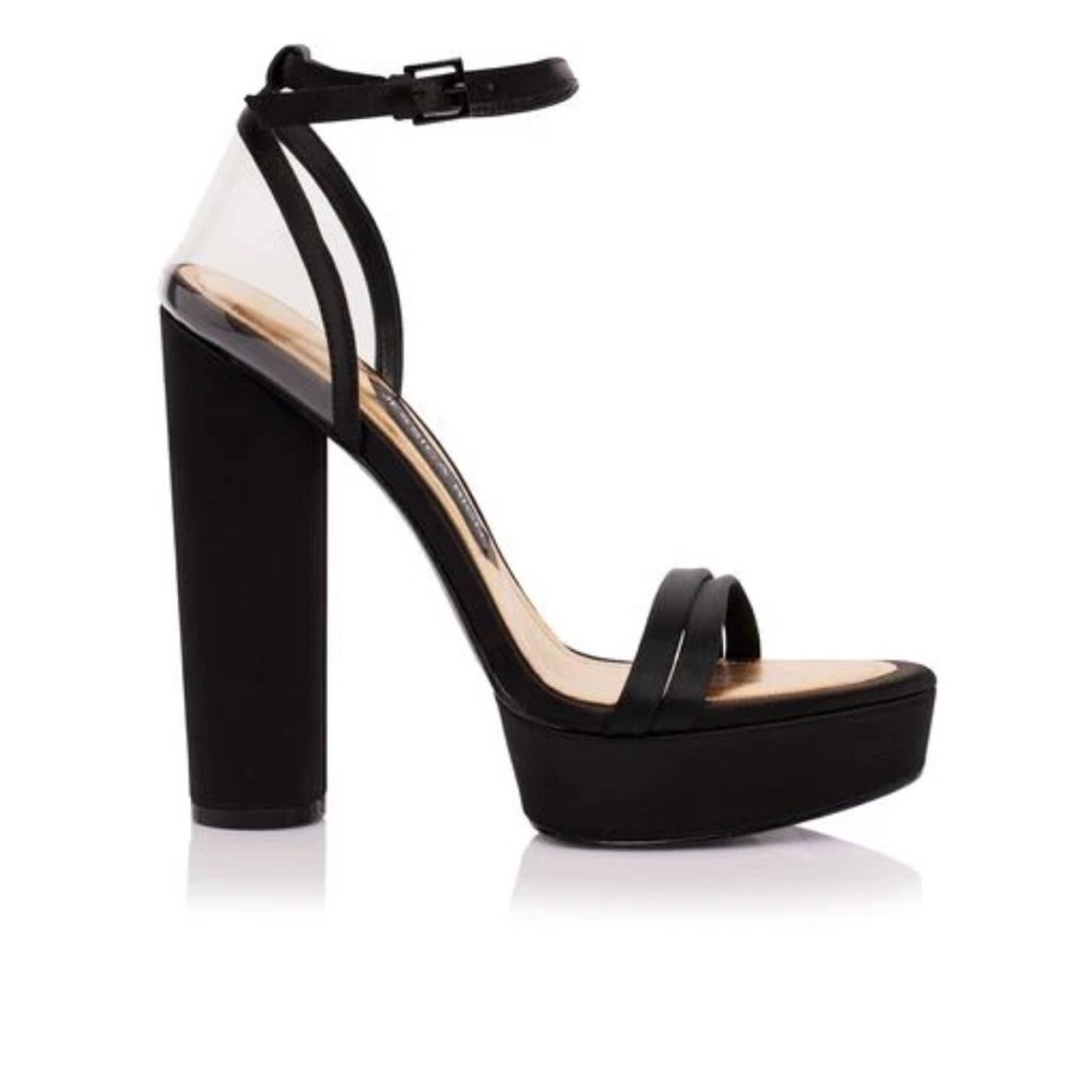 Jessica Rich Satin Noir Platform Sandal, Women’s Size 38/ US 8